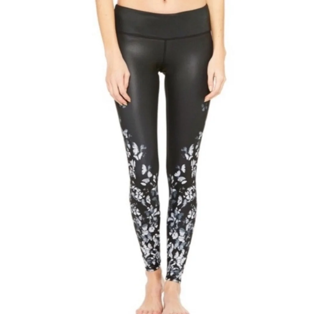 Alo Yoga Black and White  Butterfly Leggings Women’s Size S